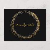 Gold Foil Glamor Circle Save the Date Briefkaart (Voorkant)