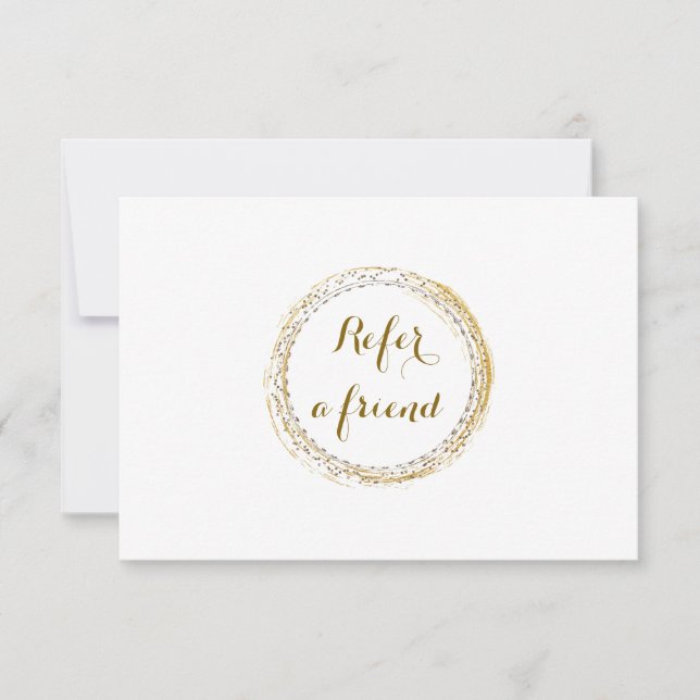 Gold Foil Glamor Circle White Reference Kaart (Voorkant)