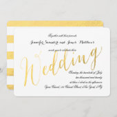 Gold Foil Glamor | Elegant Wedding Invitation Kaart (Voorkant / Achterkant)