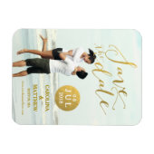 Gold Foil Glamor | Foto Save the Date Magnet Magneet (Horizontaal)