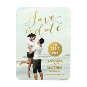 Gold Foil Glamor   Foto Save the Date Magnet Magneet