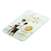 Gold Foil Glamor | Foto Save the Date Magnet Magneet (Linkerzijde)