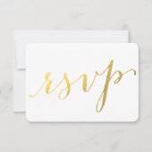 Gold Foil Glamor Gedrukt | RSVP-kaart voor bruilof RSVP Kaartje (Voorkant)