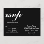 Gold Foil Glamor Wedding RSVP Uitnodiging Briefkaa (Achterkant)