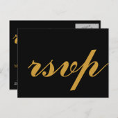 Gold Foil Glamor Wedding RSVP Uitnodiging Briefkaart (Voorkant / Achterkant)
