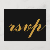 Gold Foil Glamor Wedding RSVP Uitnodiging Briefkaart (Voorkant)