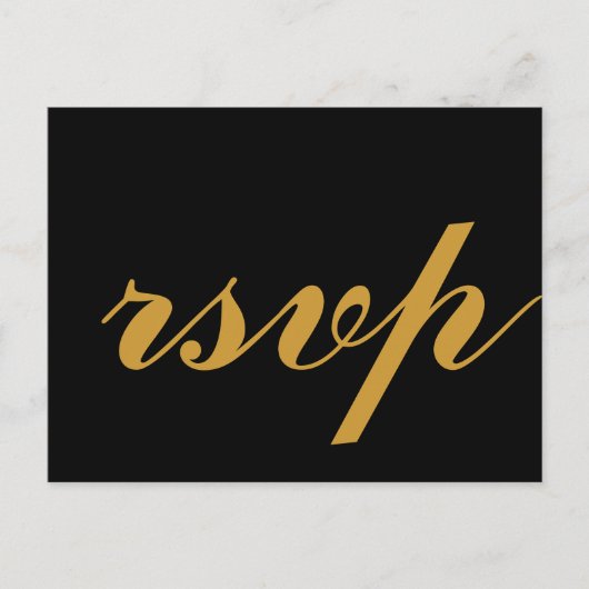 Gold Foil Glamor Wedding RSVP Uitnodiging Briefkaart (Voorkant)