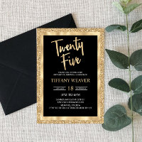 Gold Foil Glitter 25e 25e verjaardag