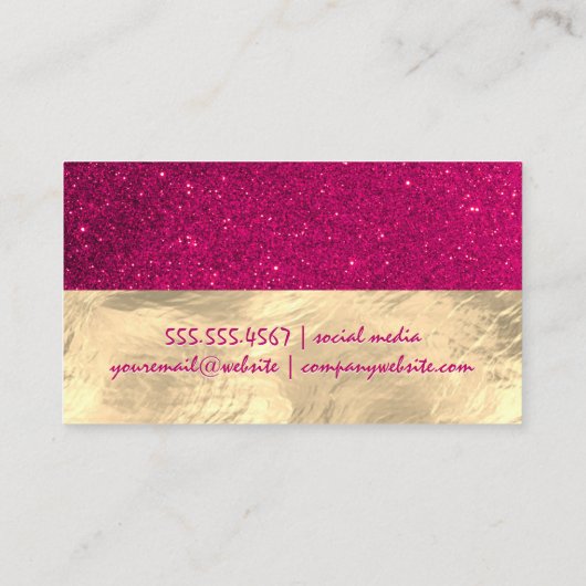Gold Foil | Glitter-achtergrond Visitekaartje (Achterkant)