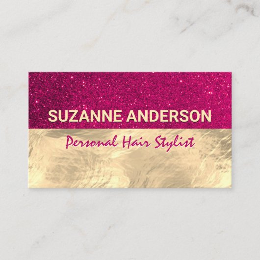 Gold Foil | Glitter-achtergrond Visitekaartje (Voorkant)