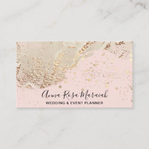 *~* Gold Foil Glitter Beauty Wedding Elegant Pink Visitekaartje