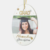 Gold Foil Glitter Confetti Afstuderen Foto Keramisch Ornament (Links)