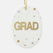 Gold Foil Glitter Confetti Afstuderen Foto Keramisch Ornament (Achterkant)