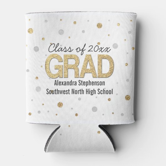 Gold Foil Glitter Confetti Gradution Party Custom Blikjeskoeler (Voorkant)