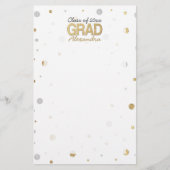 Gold Foil Glitter Confetti Gradution Party Custom Briefpapier (Voorkant)