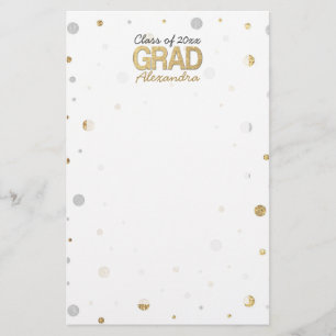 Gold Foil Glitter Confetti Gradution Party Custom Briefpapier