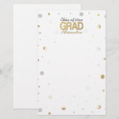 Gold Foil Glitter Confetti Gradution Party Custom Briefpapier (Voorkant / Achterkant)