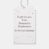 Gold Foil Glitter Confetti Gradution Party Custom Cadeaulabel (Achterkant)