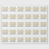 Gold Foil Glitter Confetti Gradution Party Custom Cadeaupapier (Vlak)