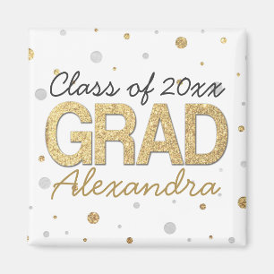 Gold Foil Glitter Confetti Gradution Party Custom Magneet