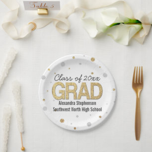 Gold Foil Glitter Confetti Gradution Party Custom Papieren Bordje