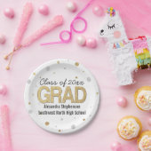 Gold Foil Glitter Confetti Gradution Party Custom Papieren Bordje (Feest)