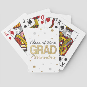 Gold Foil Glitter Confetti Gradution Party Custom Pokerkaarten
