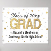 Gold Foil Glitter Confetti Gradution Party Custom Poster (Voorkant)