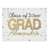 Gold Foil Glitter Confetti Gradution Party Custom Poster (Voorkant)