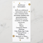 Gold Foil Glitter Confetti Gradution Party Custom Programmakaart (Achterkant)