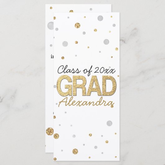 Gold Foil Glitter Confetti Gradution Party Custom Programmakaart (Voorkant / Achterkant)