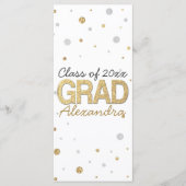Gold Foil Glitter Confetti Gradution Party Custom Programmakaart (Voorkant)