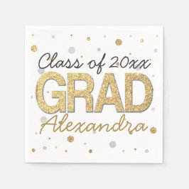Gold Foil Glitter Confetti Gradution Party Custom Servet