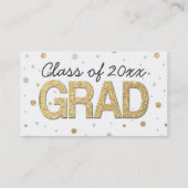 Gold Foil Glitter Confetti Gradution Party Custom Visitekaartje (Achterkant)