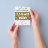 Gold Foil Glitter Confetti Salon/Advertisement Flyer (Hand)
