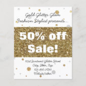 Gold Foil Glitter Confetti Salon/Advertisement Flyer (Voorkant)