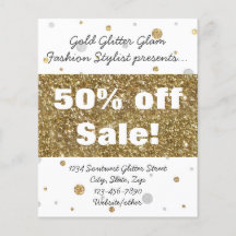 Gold Foil Glitter Confetti Salon/Advertisement