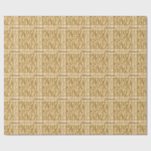 Gold Foil Glitter Glitter Checkered Monogramed Ker Cadeaupapier (Vlak)