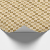 Gold Foil Glitter Harlequin Monogramed Kerstmis Cadeaupapier (Hoek)