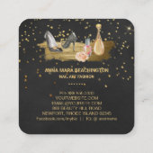 *~* Gold Foil - Glitter Heels Nail Poolse parfum Vierkante Visitekaartje (Achterkant)