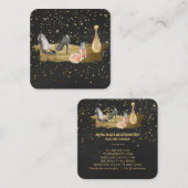 *~* Gold Foil - Glitter Heels Nail Poolse parfum Vierkante Visitekaartje (Voorkant / Achterkant)