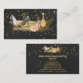 *~* Gold Foil Glitter Nail Poolse heels parfum Visitekaartje (Voorkant / Achterkant)