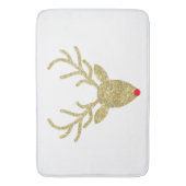 Gold Foil Glitter Rudolph Kerstbath Mats Badmat (Voorkant Verticaal)
