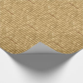 Gold Foil Glitter Striped Monogramed Kerstmis Cadeaupapier (Hoek)