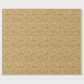 Gold Foil Glitter Striped Monogramed Kerstmis Cadeaupapier (Vlak)