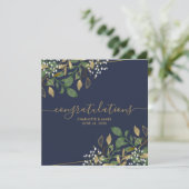 Gold Foil Glitter Wedding Gefeliciteerd Kaart (Staand voorkant)