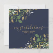 Gold Foil Glitter Wedding Gefeliciteerd Kaart (Voorkant)