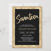 Gold Foil Glitter zeventiende zeventiende ztiende  Kaart (Voorkant)