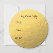 Gold Foil, Gold Glitter Black Elegant Invitation Kaart (Achterkant)