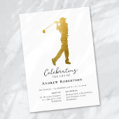 Gold Foil Golfer begrafenis Kaart